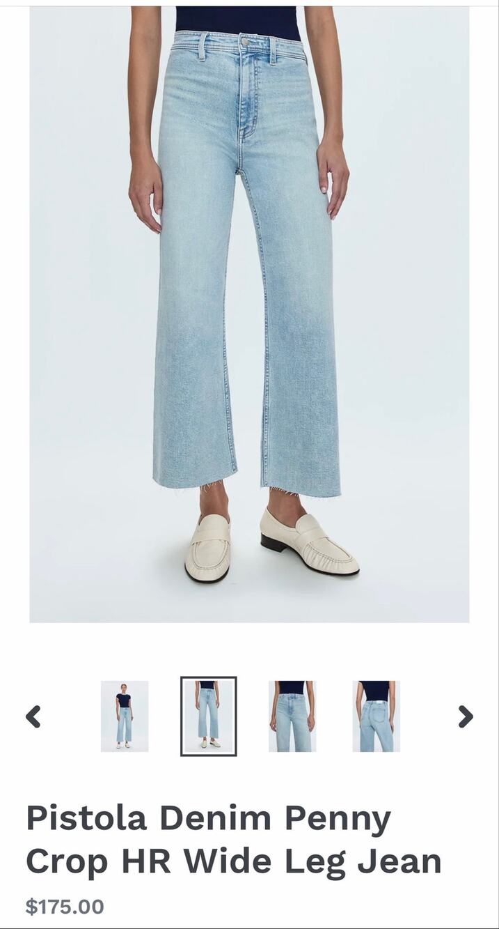 Pistola Denim Penny Crop HR Wide Leg Jean